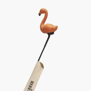 Miniature Flamingo Garden Pick floral Stake Decor 12 inch